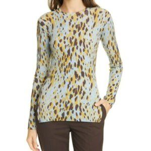 Hugo Boss Blue Feleanor Animal Spot Sweater NWT